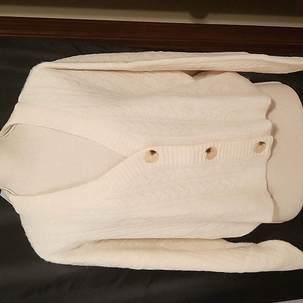 EDITED  Etta Cardigan Wool Sweater Cream Size 38
